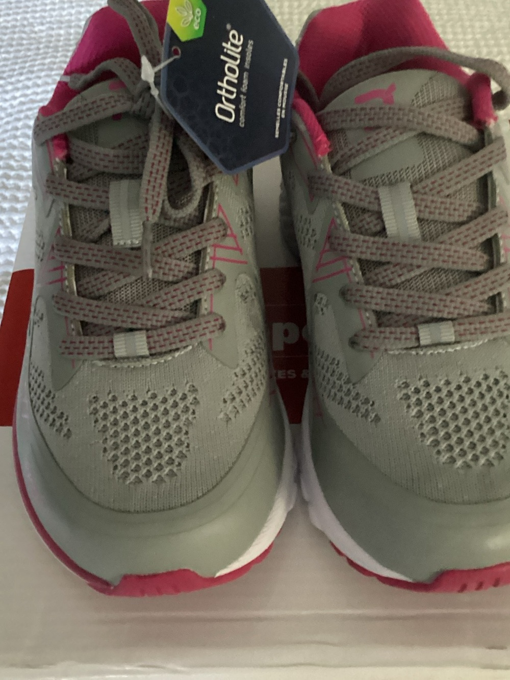 Propet Women's Gray and Pink Lightweight Sneakers